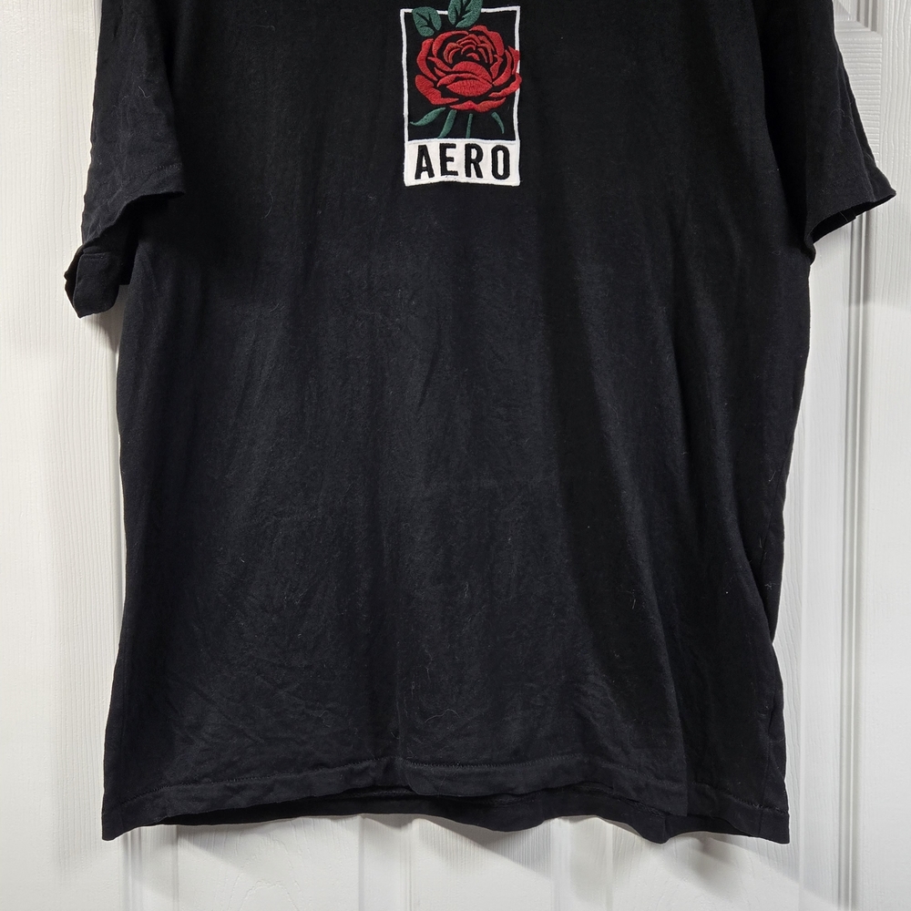😎😎2 FOR 1!! Aeropostale Vintage Unisex Black Tee with Rose & Ocean Pacific Tee